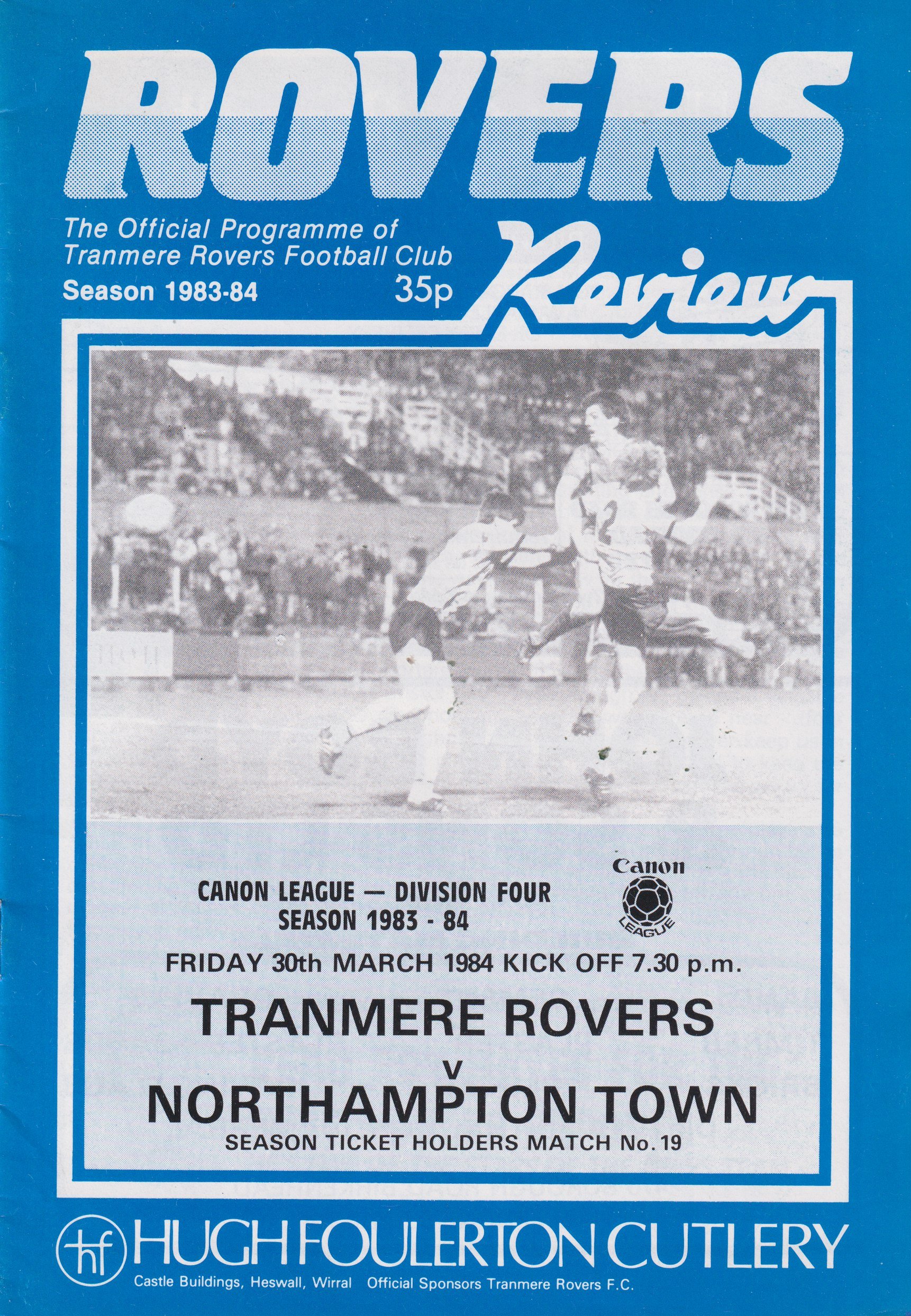 Tranmere Rovers v Northampton Town match programme